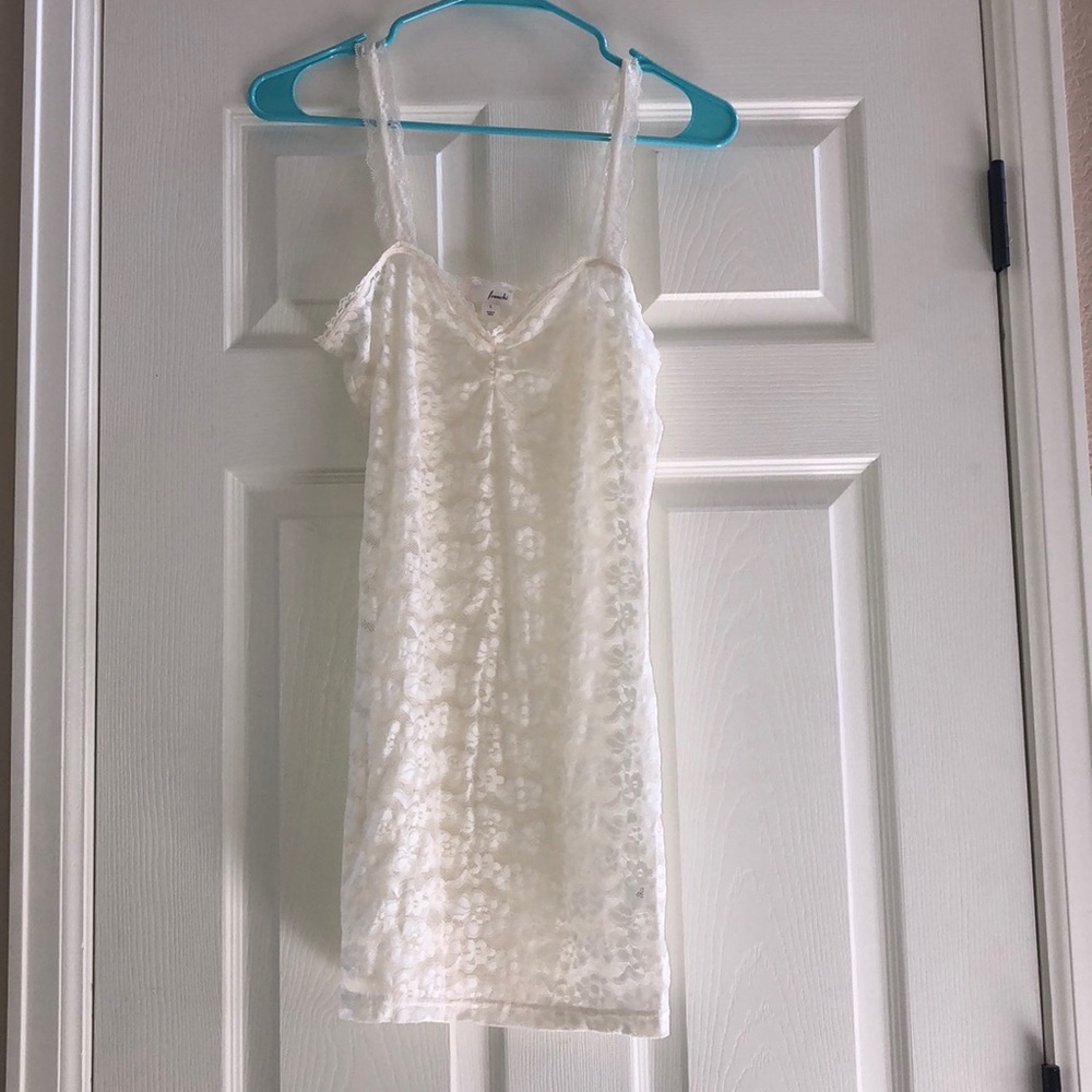Lace, cream, cami.